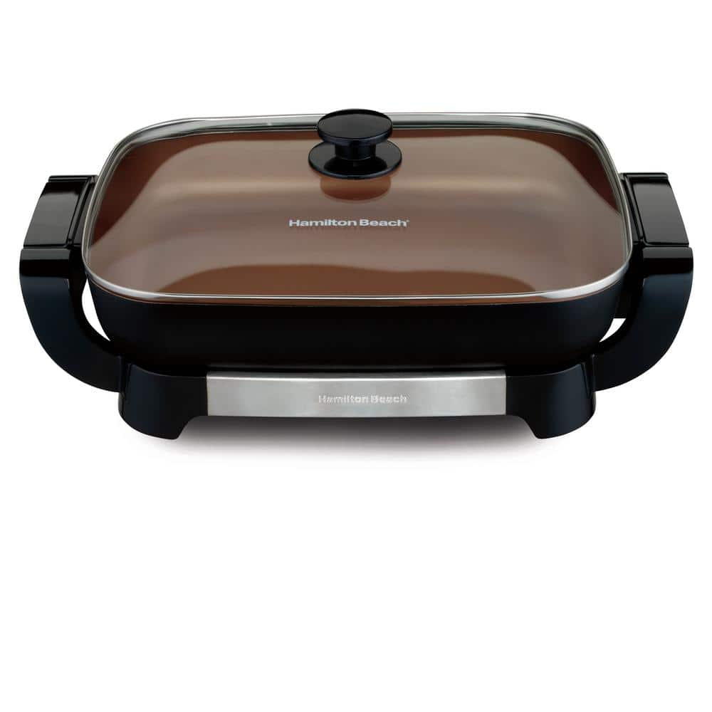 Hamilton Beach Durathon Ceramic 180 in. Black Electric Skillet with Removable Pan 38529