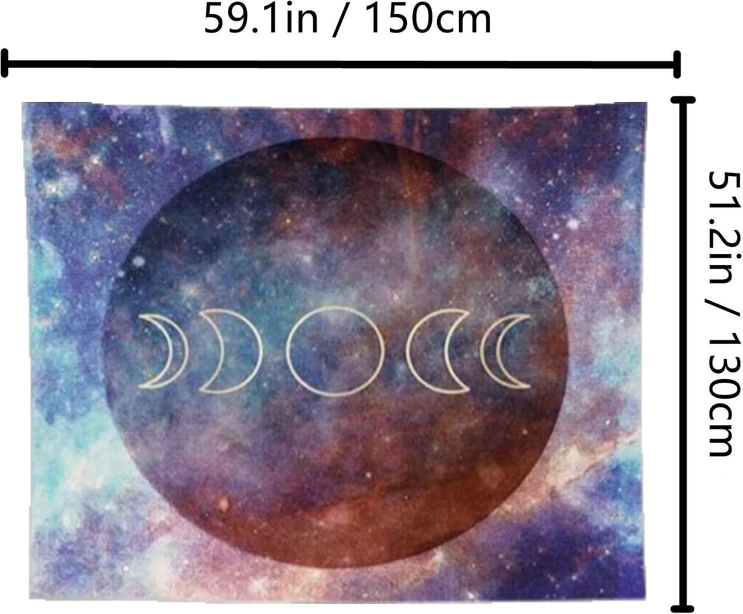 Starry Sky Tapestry Wall Hanging Universe Space Galaxy Wall Tapestry Moon Tapestry Moonlit Tapestry For Living Room Bedroom Dorm Home Decor(51.2 X 59.