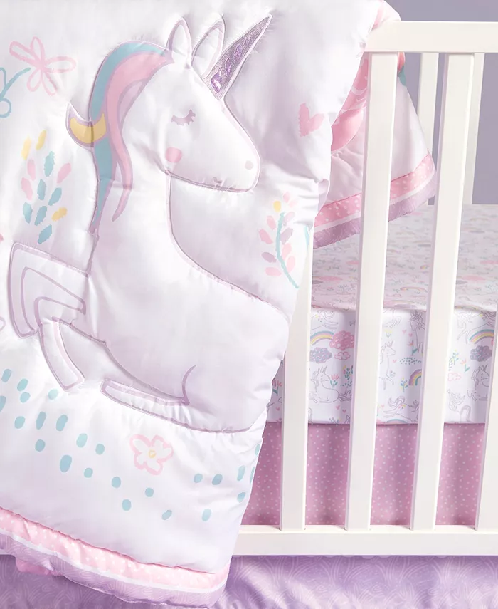 Trend Lab Sammy and Lou Sweet Unicorn 4 Piece Crib Bedding Set