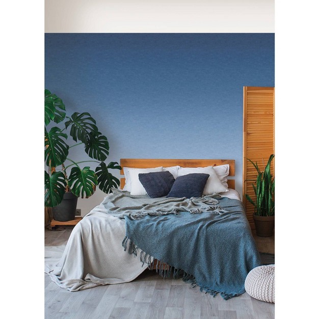 Roommates Aura Ombre Peel And Stick Wallpaper Mural Blue