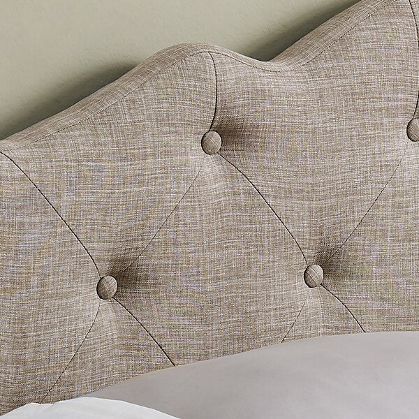 Charlie Upholstered Tufted Round Headboard - - 35372119