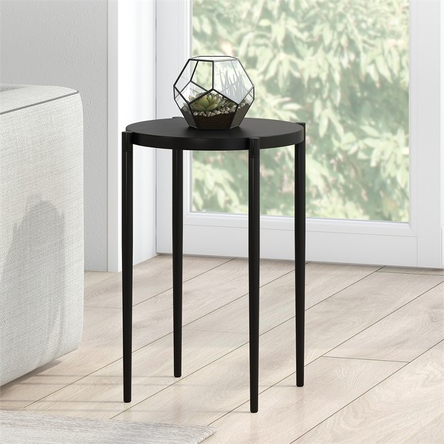 Metal Round Contemporary Side Table In Black Henn amp hart