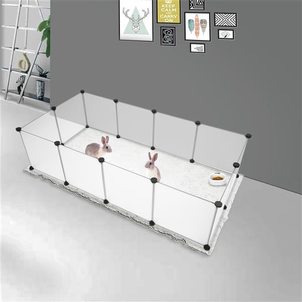 12PCS 35*35cm Pet Playpen， Portable Large Plastic Yard Fence Small Animals， Puppy Kennel Crate Fence Tent