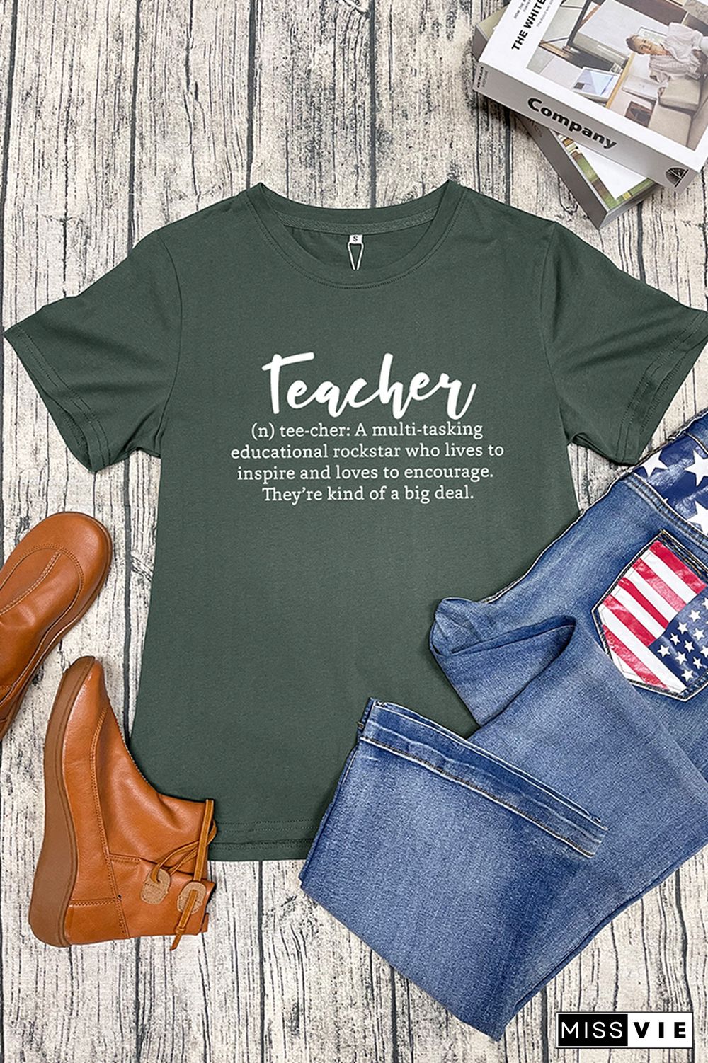 Teacher Definition Print Short Sleeve Graphic Tee Wholesale