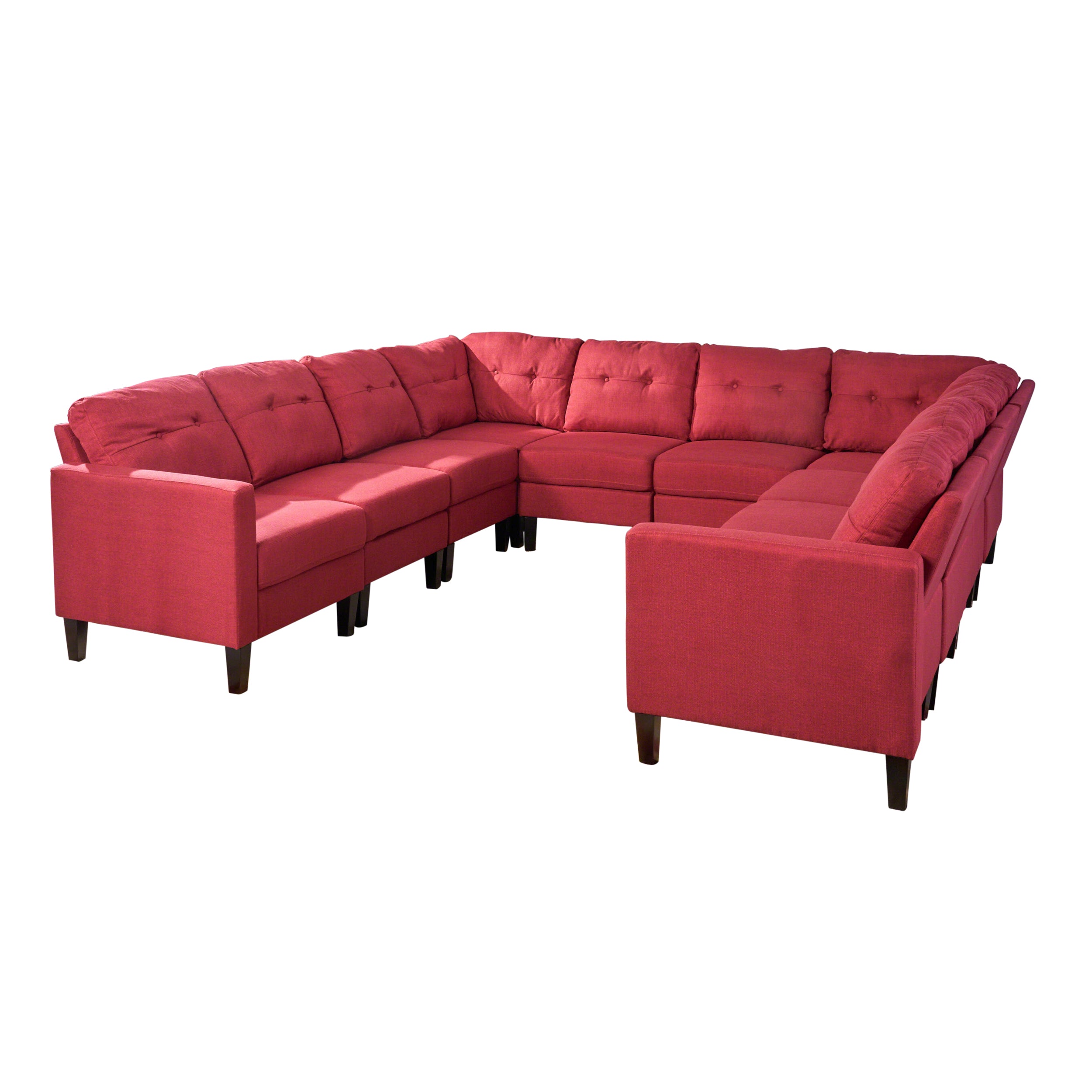 Marsh Mid Century Modern U-Shaped Sectional Sofa Set