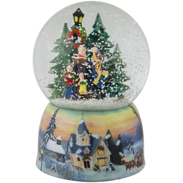 Christmas Carolers Winter Scene Musical Snow Globe