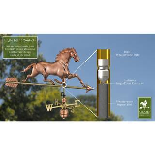 Good Directions Horse Weathervane with Arrow - Pure Copper 580PA