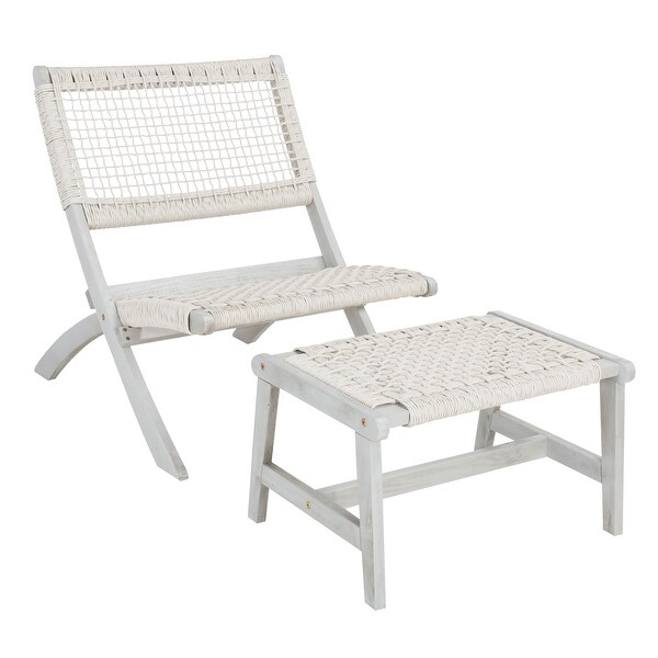 SAFAVIEH Casella Acacia/ Rope Outdoor Chair and Table Set