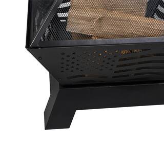 Endless Summer 28 in. D Steel Patriot American Flag Wood Burning Fire Pit WAD1024ES