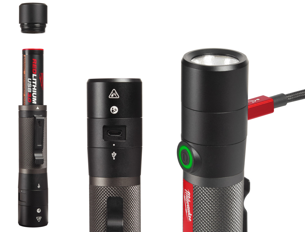 USB Rechargeable 800 Lumens Compact Flashlight Kit ;