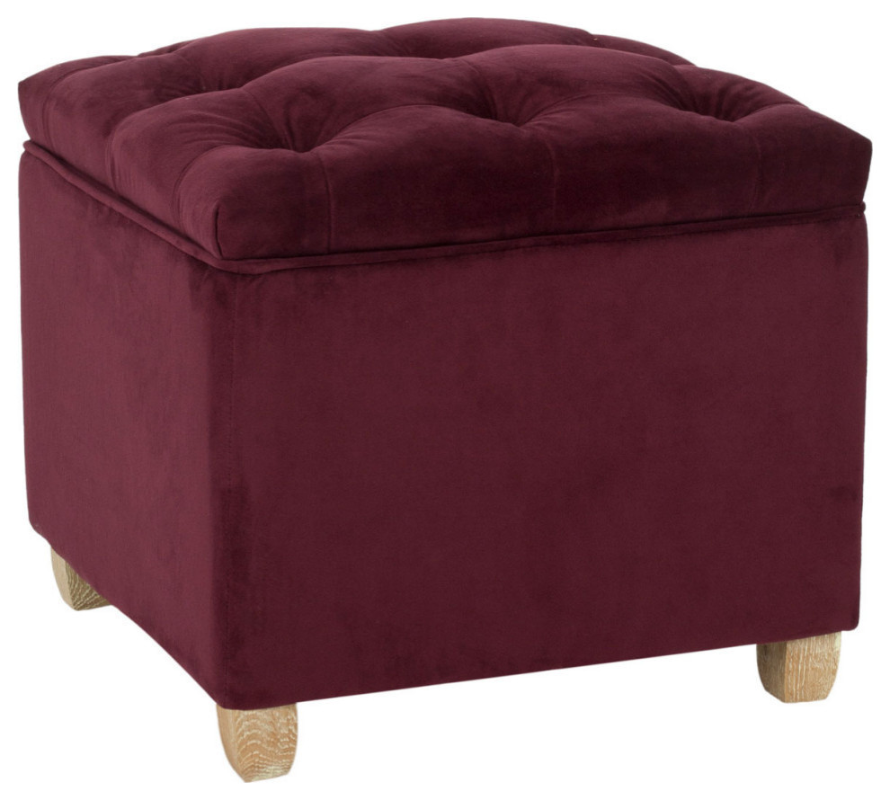 Nia Tuffted Ottoman  Bordeaux   Contemporary   Footstools And Ottomans   by Rustic Home Furniture Deco  Houzz