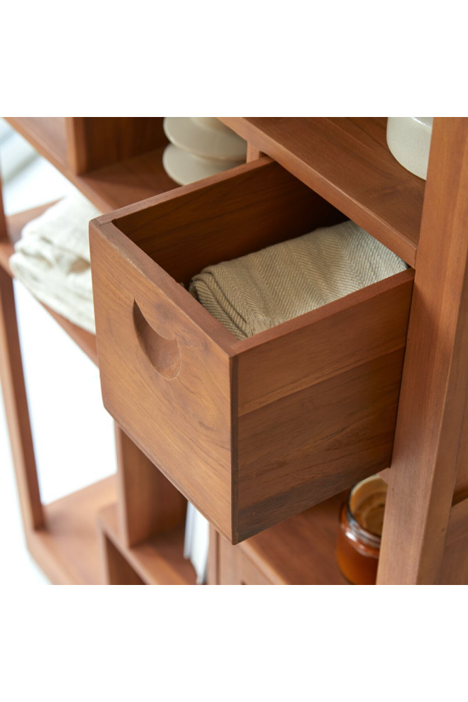 Teak Modern Bookcase  Tikamoon Zen Alco   Transitional   Bookcases   by Oroa   Distinctive Furniture  Houzz