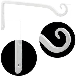 Cubilan 12 in. Plant Hangers Outdoor White Heavy-Duty Plant Hanging Bracket Hook (2-Pack) Metal B08G4NWZ62