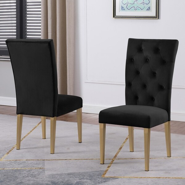 Best Master Furniture Evan Gold Velvet Dining Chairs (Set of 2)