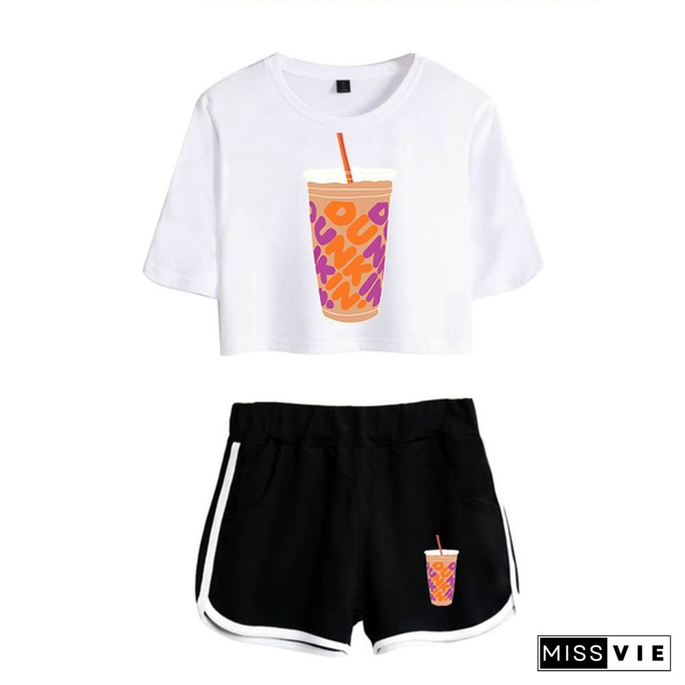 New Two Piece Tracksuit Women Charli D'Amelio Clothes Female Casual Crop Top And Pants Summer Outfits Set