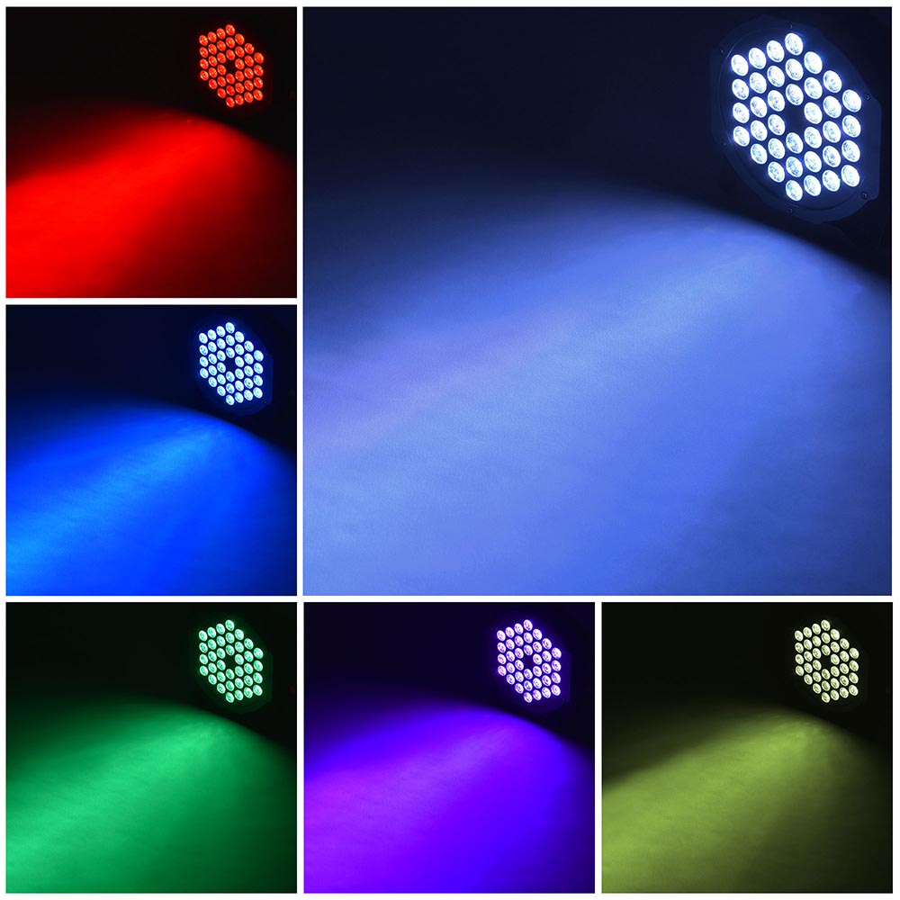 Yescom Par36 LED Par Light 20W Sound Activated DMX Remote Control 4ct/Pack