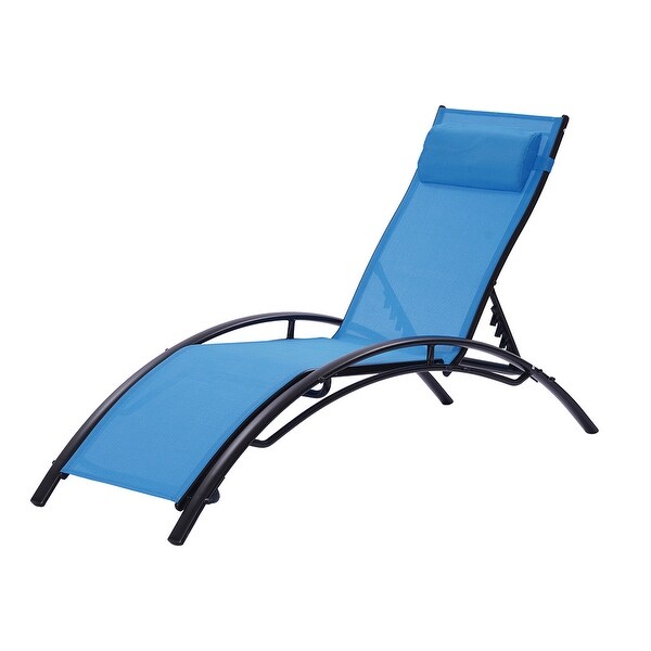 2PCS Set Chaise Lounges， Outdoor Lounge Chair， Recliner Chair