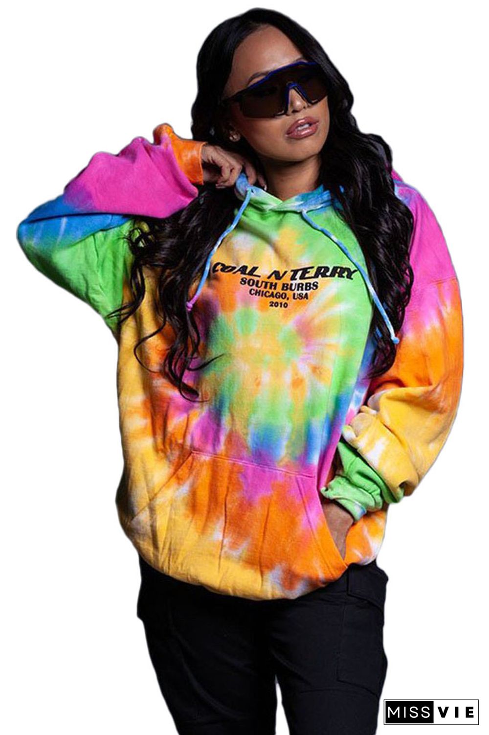 Graffiti Hooded Long Sleeve Pullover Sweatshirt