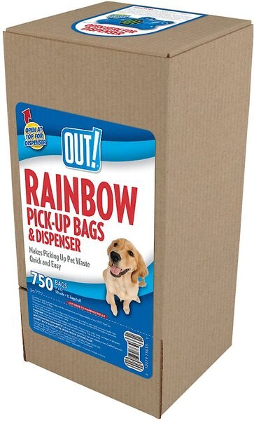 OUT! Rainbow Colored Fresh Unscented Dog Waste Pickup Bags