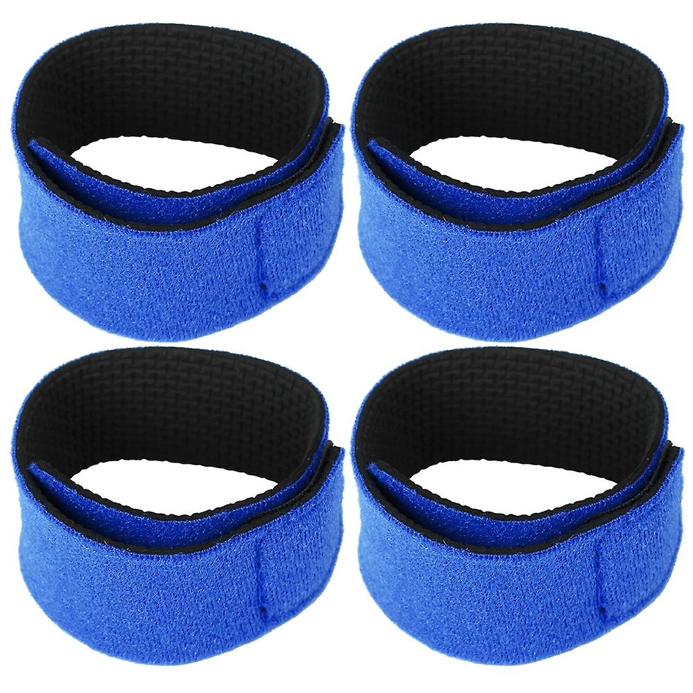 4pcs Reusable Fishing Rod Strap Strong Flexible Hook And Loop Fishing Gear Strap Rod Beltblue