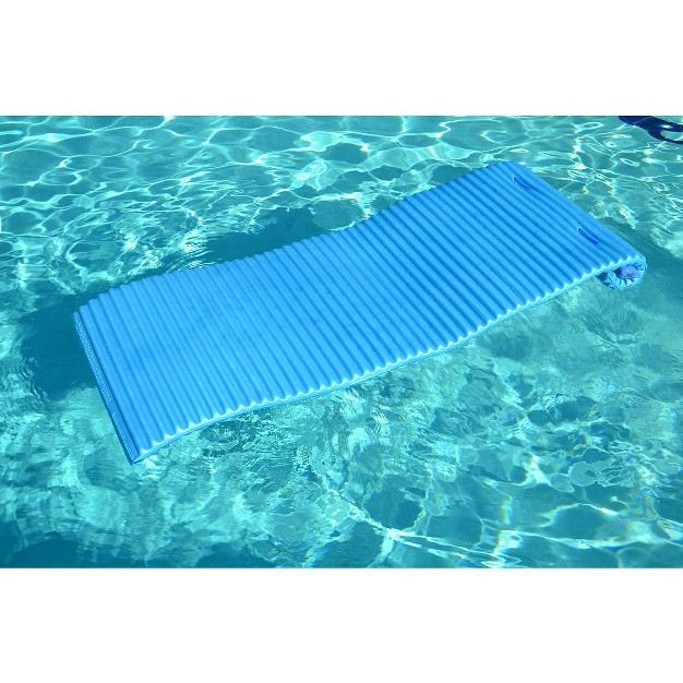 Blue Portable Rippled Foam Swimming Pool Mattress Raft