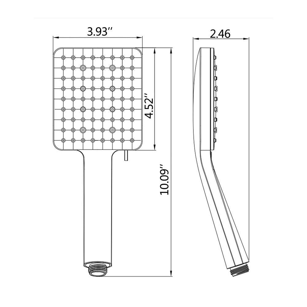 PROOX 6-Spray Patterns with 1.8 GPM 4 in. Wall Mount Handheld Shower Head in Chrome PRAC117CH