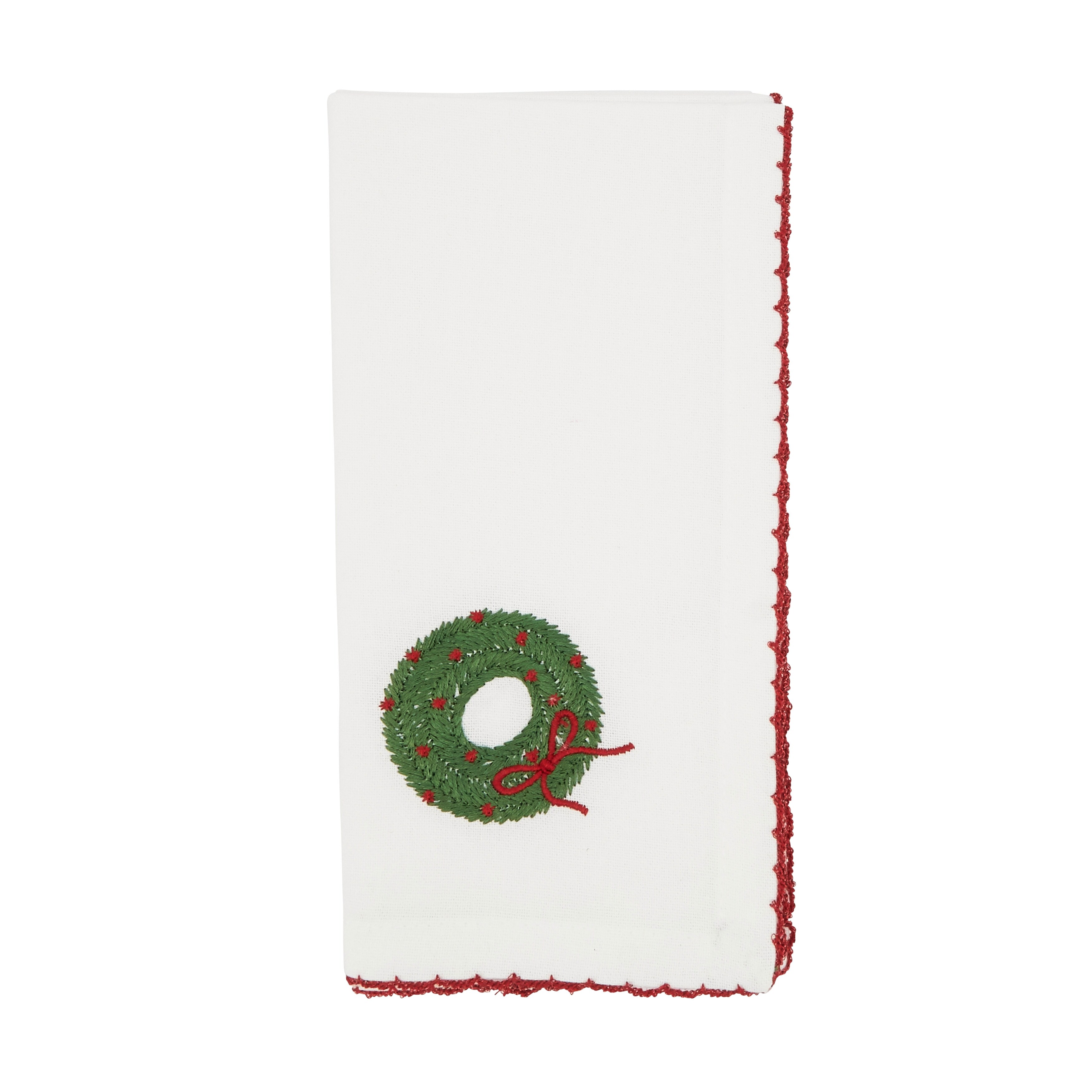 Winter Wreath Whip Stitch Napkin (Set of 4)