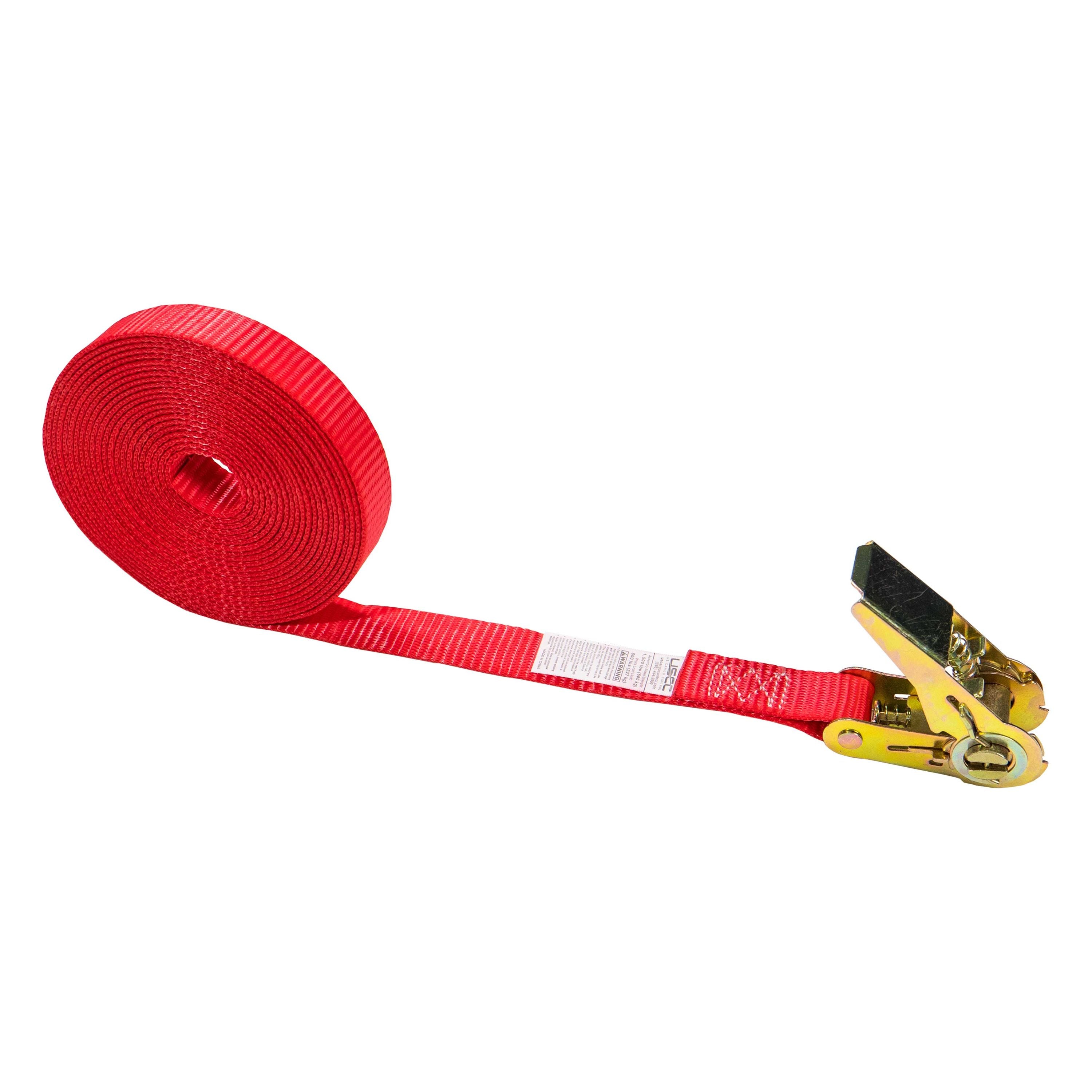 US Cargo Control Endless Ratchet Strap - 1 Inch Wide X 20 Foot Long Open End Ratchet Strap - Red Endless Ratchet Strap Tie Down With Many Uses - Perfect Small Cargo Strap with Ratchet