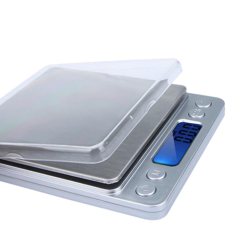 High Accuracy Mini Electronic Digital Platform Jewelry Scale Weighing Balance With Two Trays Portable 500g/0.01g Counting Function Blue Lcd G/ct/dwt/o