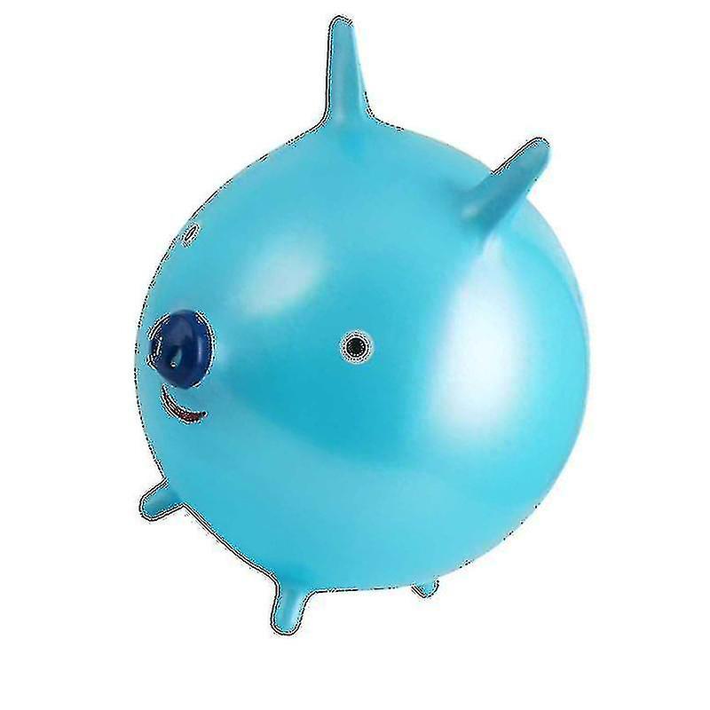 Ride On Bouncy Ball Pvc Thicken Cartoon Hopper Bouncing Ball Play Toys For Kids (light Blue)