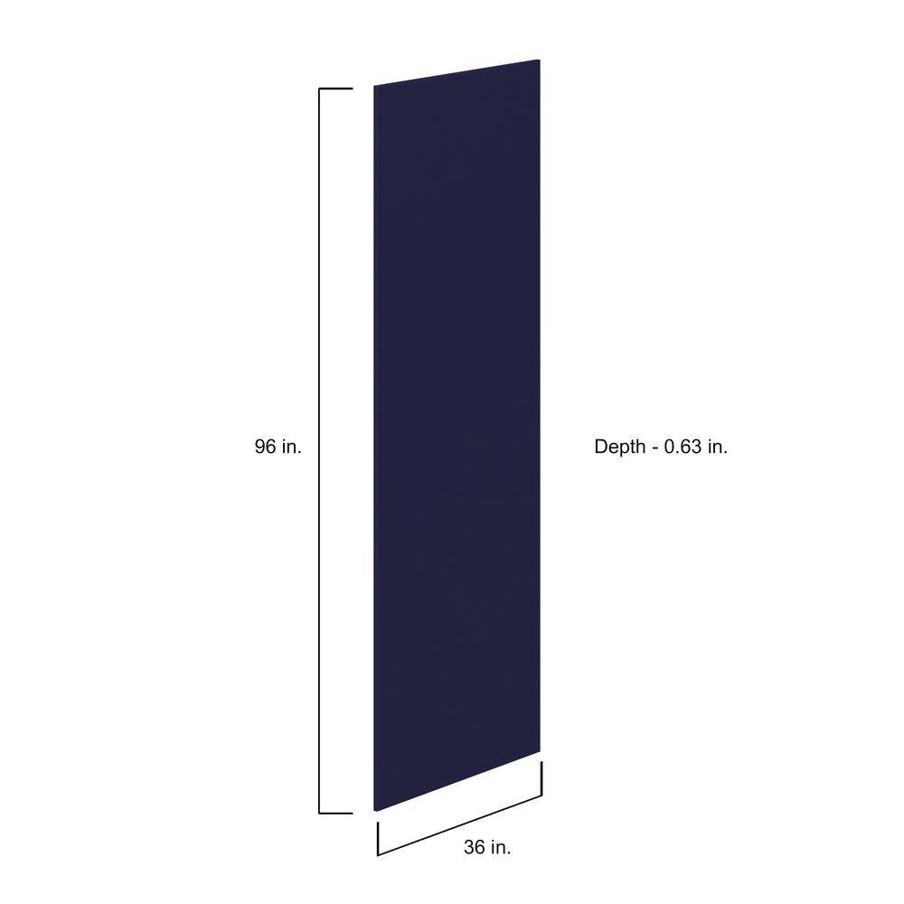 J COLLECTION 36 in. W x 0.63 in. D x 96 in. H Devon Painted Blue Kitchen Cabinet End Panel DSCP3696-DV