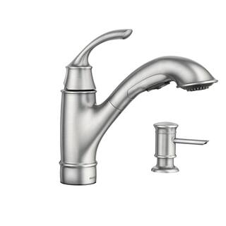 MOEN Marietta Single-Handle Pull-Out Sprayer Kitchen Faucet in Spot Resist Stainless 87601SRS