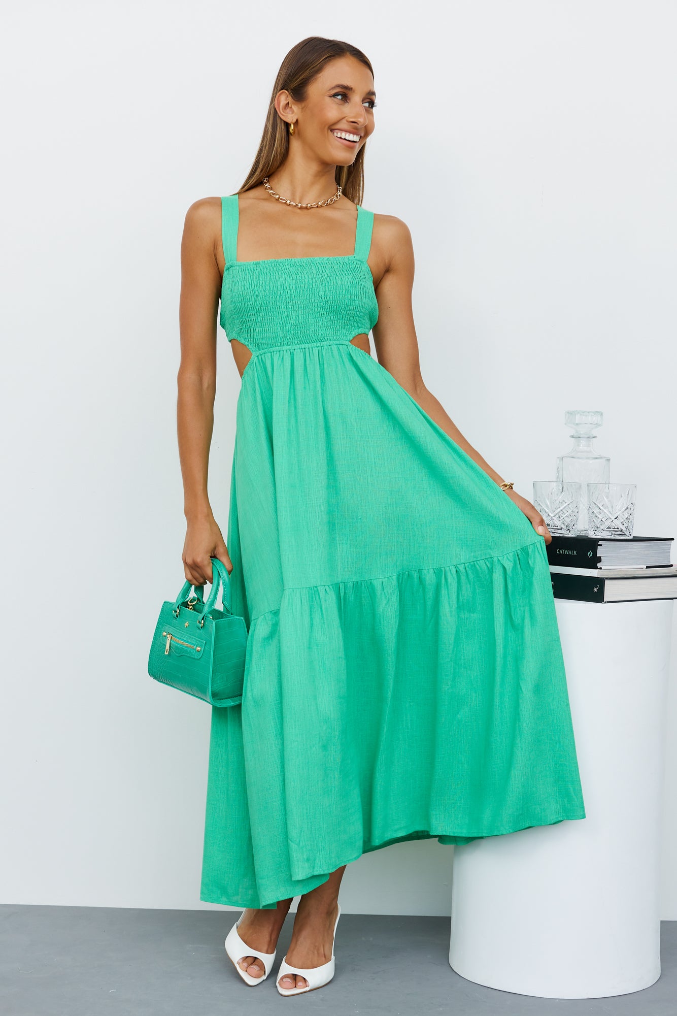 Grass Is Greener Midi Dress Green