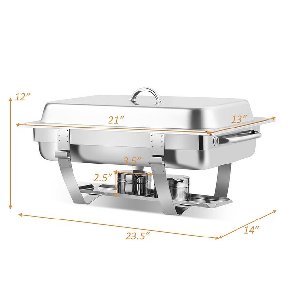 2 Packs Full Size Chafing Dish 9 Quart Stainless Steel Rectangular