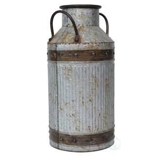 Vintiquewise Galvanized Metal Rustic Large Milk Can QI003292.L