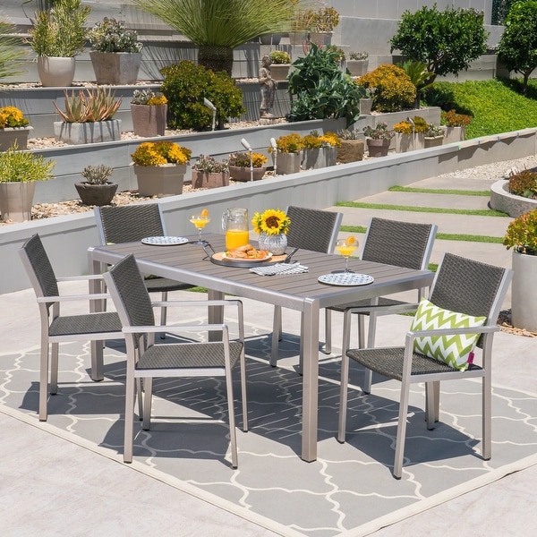 Cape Coral Outdoor 7piece Aluminum Dining Set by Christopher Knight Home