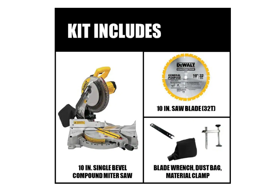 DEWALT DWS713 15 Amp Corded 10 in. Compound Single Bevel Miter Saw