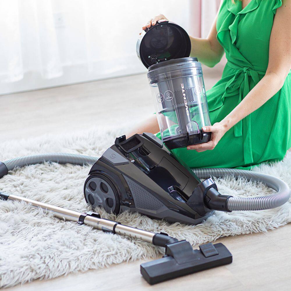 OVENTE ST2620 Series Bagless Corded Replaceable MultiSurface in Black Canister Vacuum ST2620B