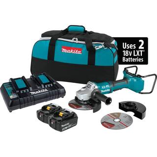 Makita 18V 5.0Ah X2 LXT Lithium-Ion (36V) Brushless Angle Grinder Kit XAG12PT1