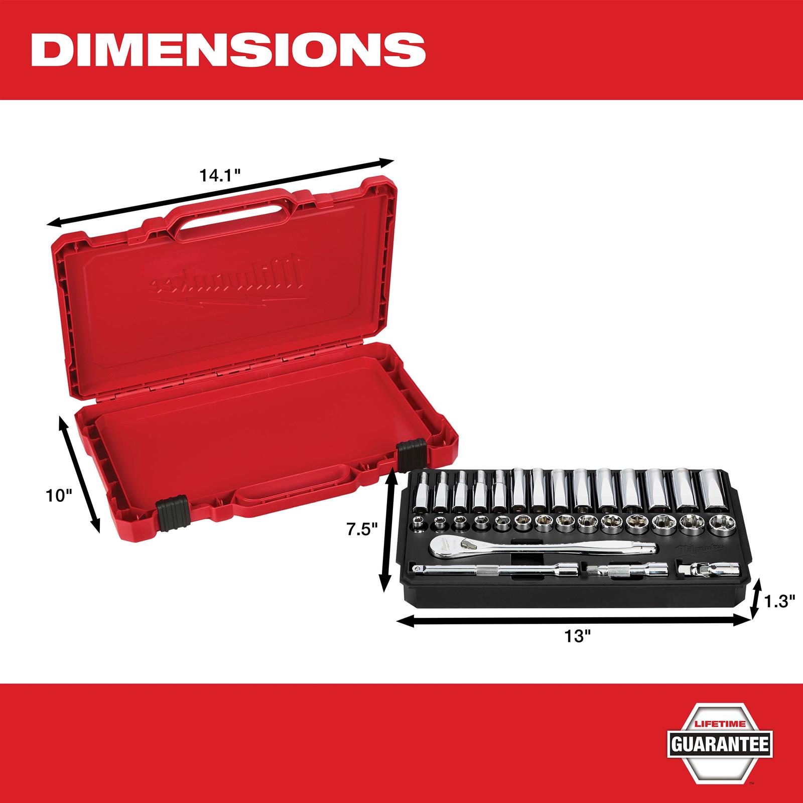 Milwaukee Tool 48-22-9508 Milwaukee 32-Piece Ratchet and Socket Sets