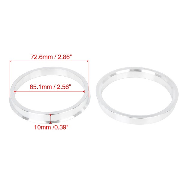 Unique Bargains 2 86inch Od Aluminium Alloy Car Hub Centric Rings Wheel Bore Spacer Silver Tone 4 Pcs