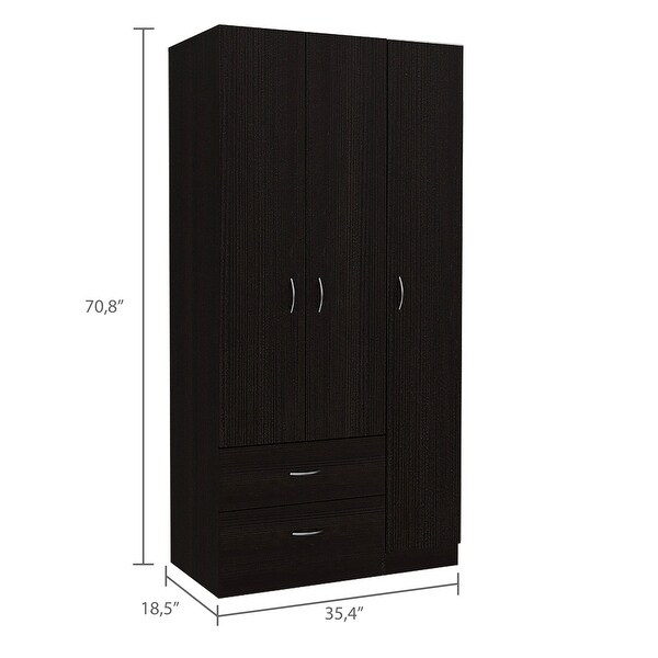 2-Drawer and 3-Door Armoire - - 37279328