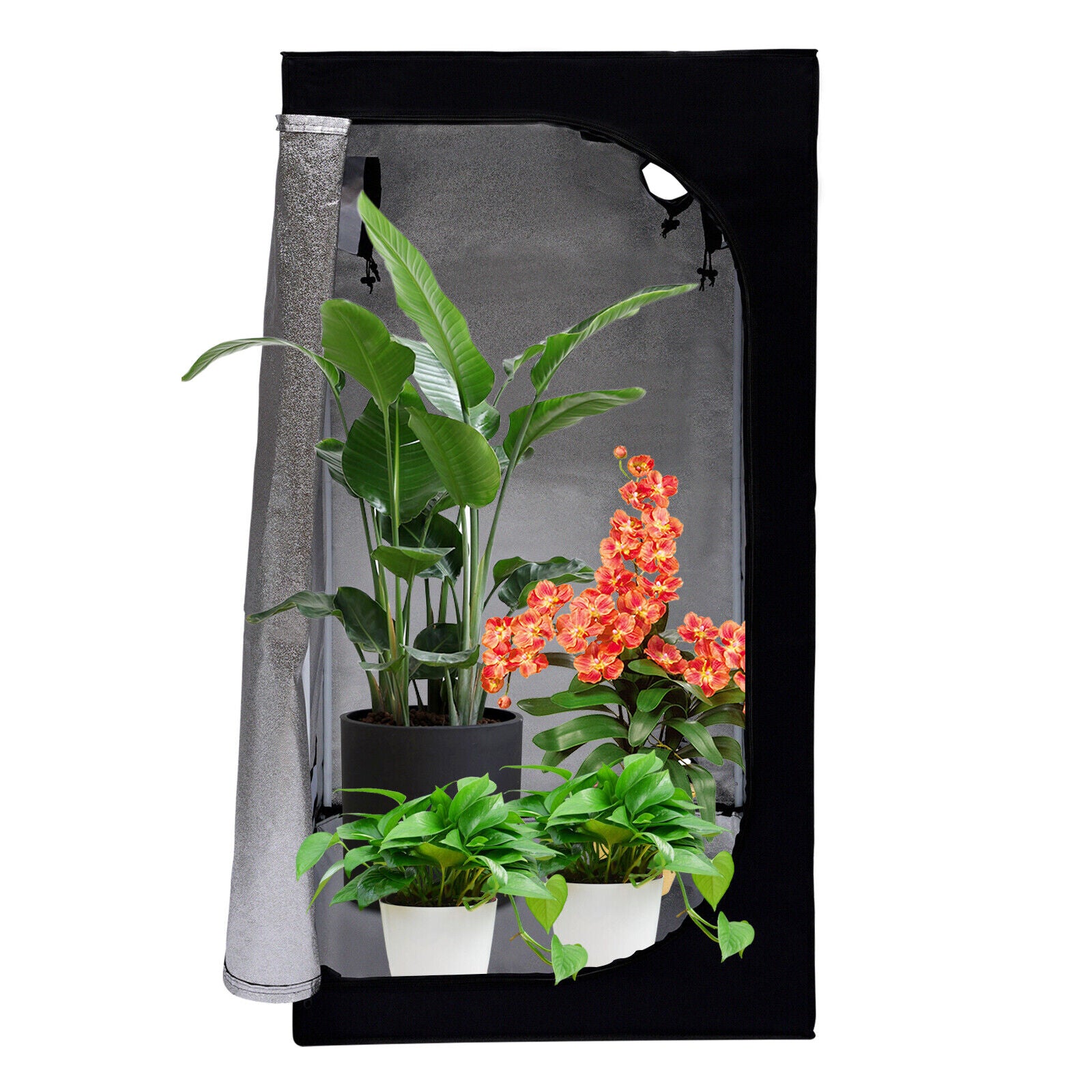 Miumaeov Black Indoor Hydroponic Grow Tent Room Box 600D Oxford Fabric for Plant Growing