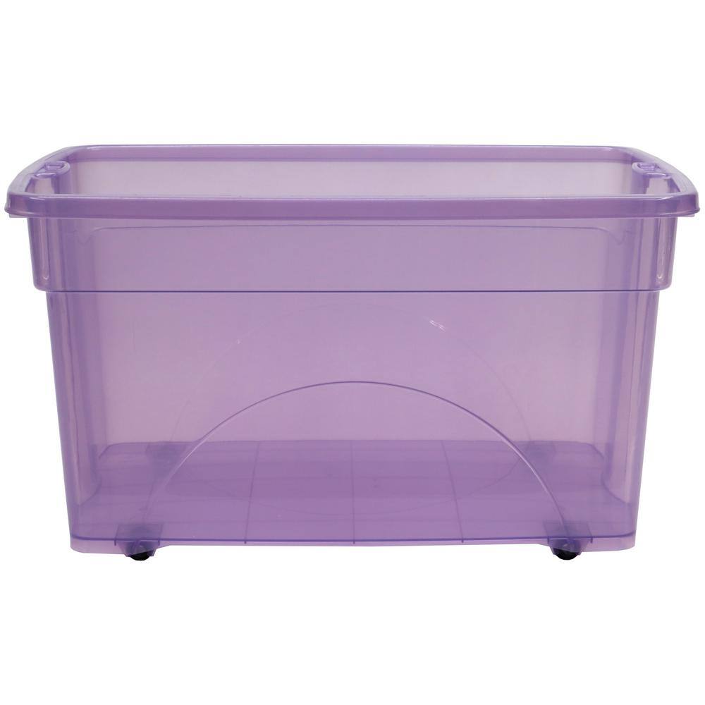 REDMON Since 1883 Taurus 16 Gal. Rolling Storage Tote with Snap on Lid in Lavendar 7308LV