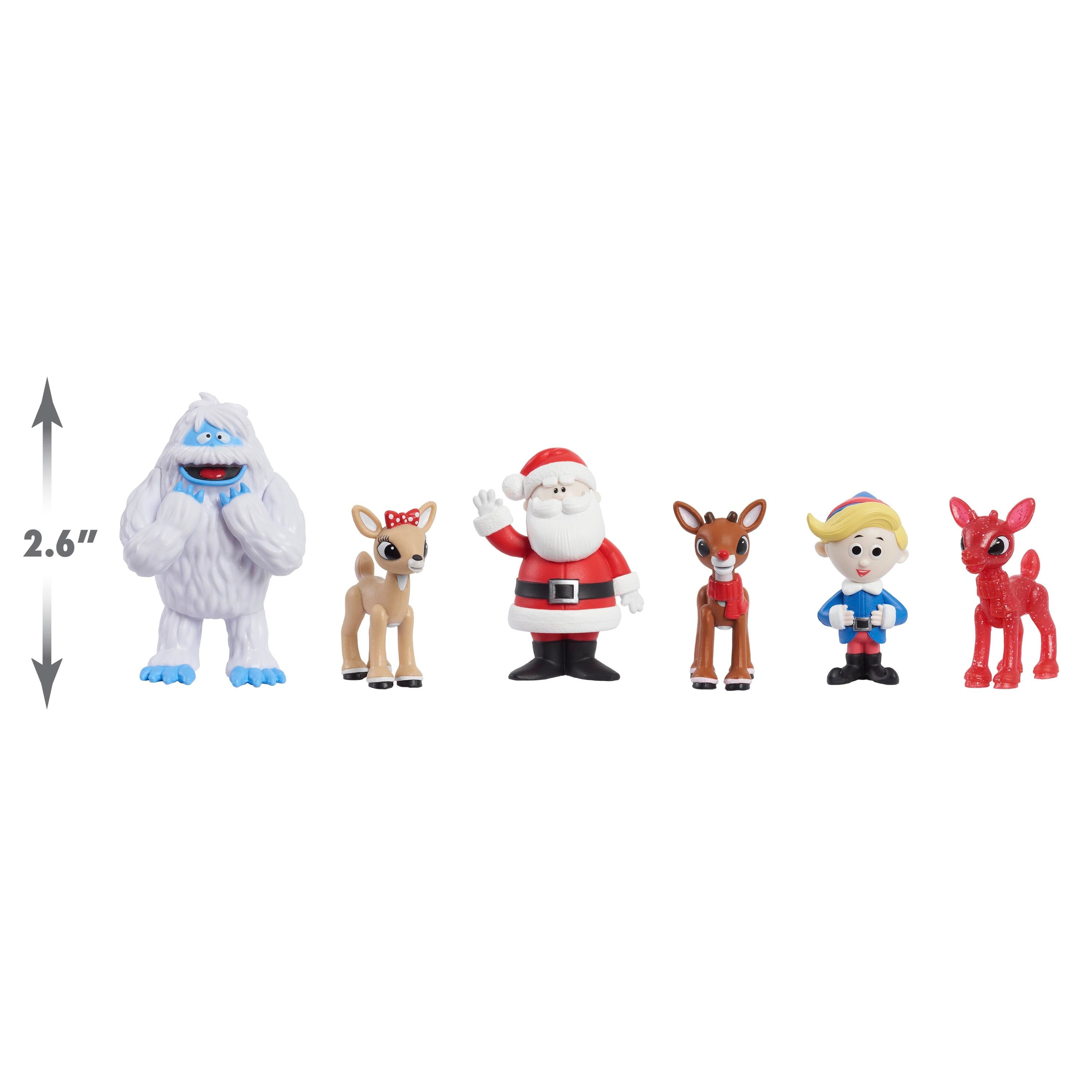 Rudolph the Red-Nosed Reindeer Mini Figure Holiday Capsule Ornaments and Stocking Stuffers，  Kids Toys for Ages 3 Up， Gifts and Presents