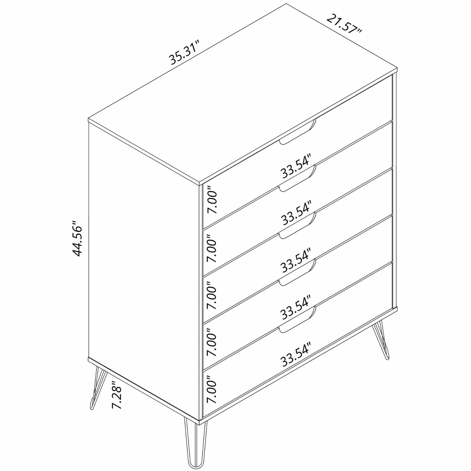 Manhattan Comfort Rockefeller 5 Drawer Bedroom Chest