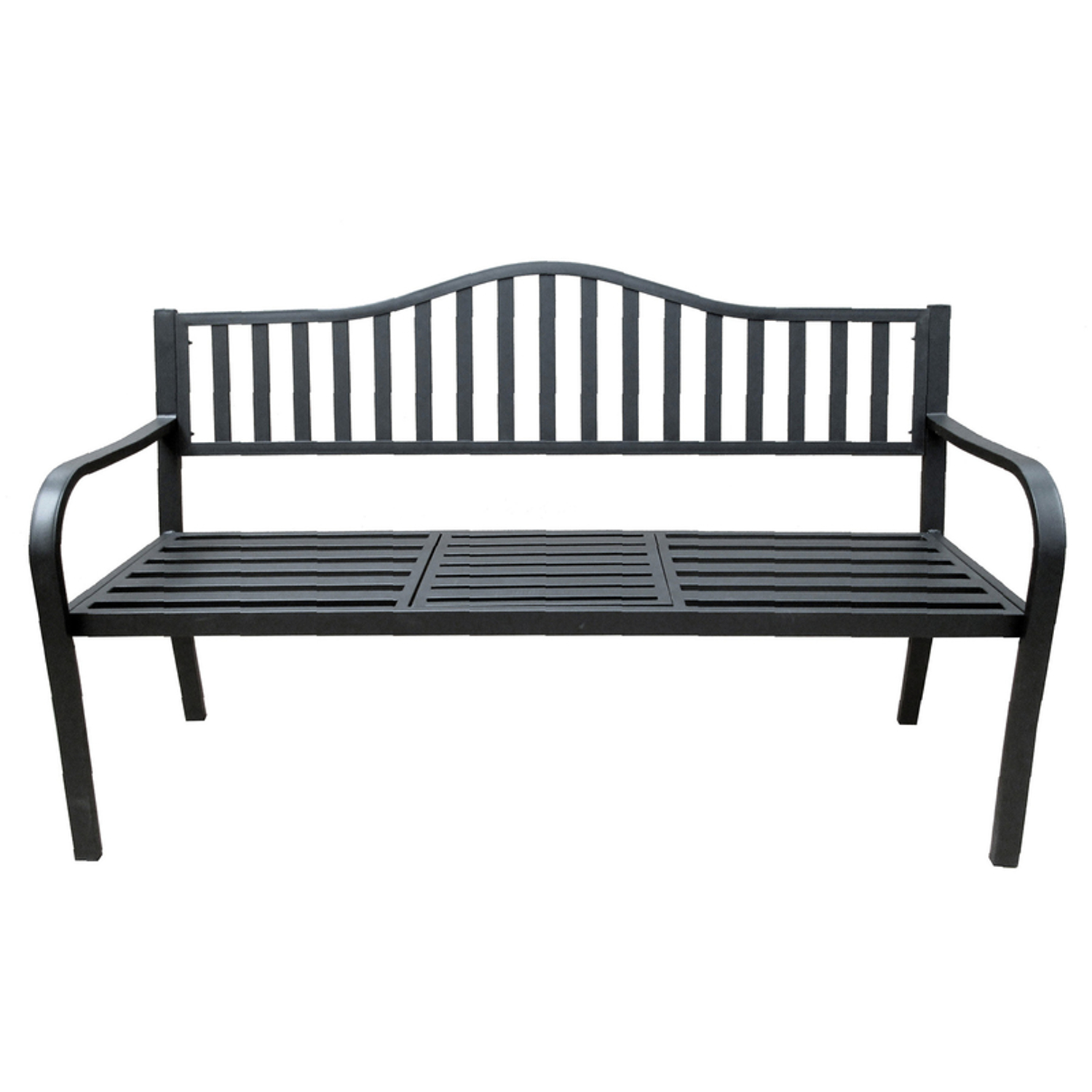 Bond Black Steel Park Bench 35 in. H X 59 in. L X 23 in. D