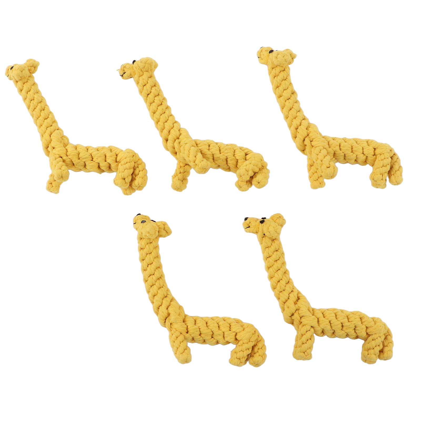 5pcs Cotton Rope Dog Toys Giraffe Design Teeth Cleaning Dog Chew Toy For Small And Medium Dogs