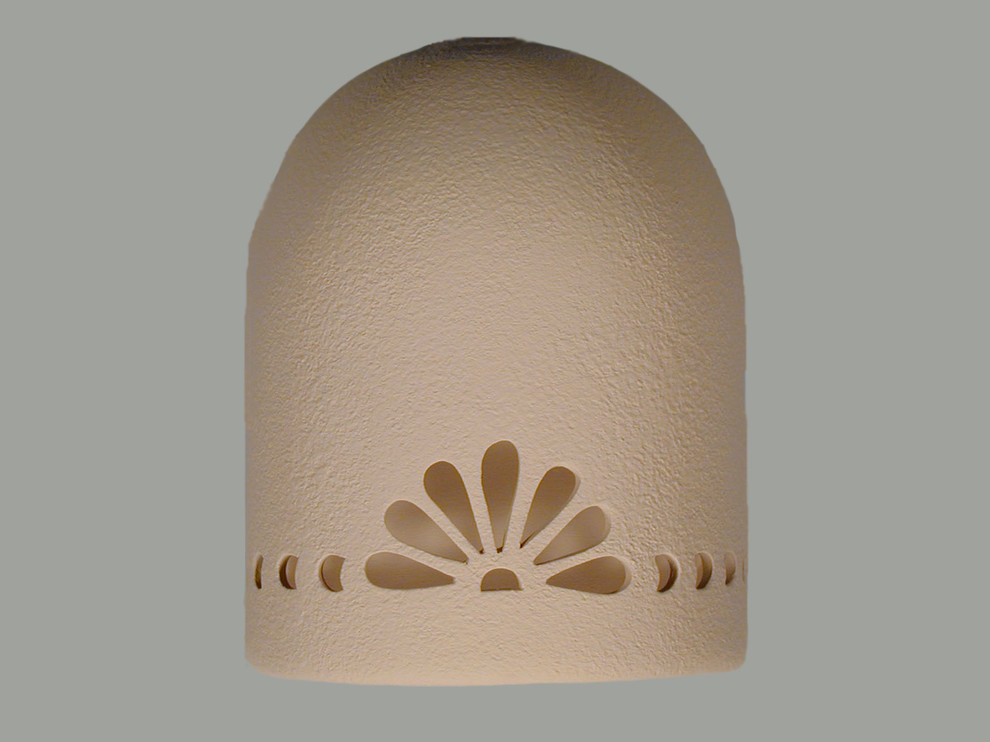 9 quotHood Ceramic Wall Sconce  Fan With Bullets Border Cut Design  Tan   Transitional   Outdoor Wall Lights And Sconces   by CDS Lighting Studio  Houzz