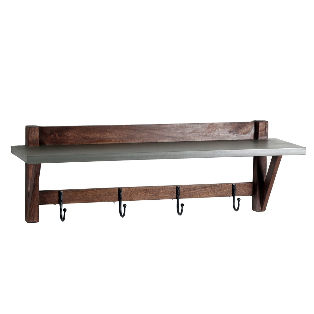 Carbon Loft Omer 40 inch Wood with Concrete Coated Top Entryway Coat Hook